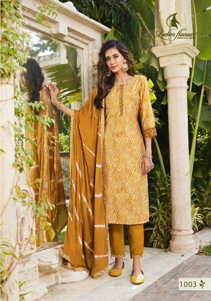 Ladies Flavour Muskan Model Chanderi Readymade Suits
